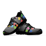 Christmas Holiday Lights Print Black Sneakers