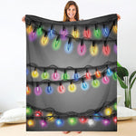 Christmas Holiday Lights Print Blanket