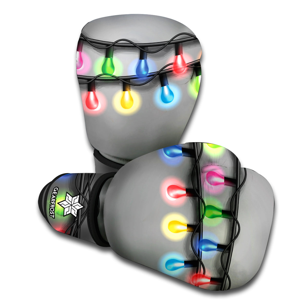 Christmas Holiday Lights Print Boxing Gloves