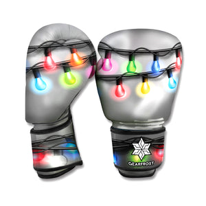 Christmas Holiday Lights Print Boxing Gloves