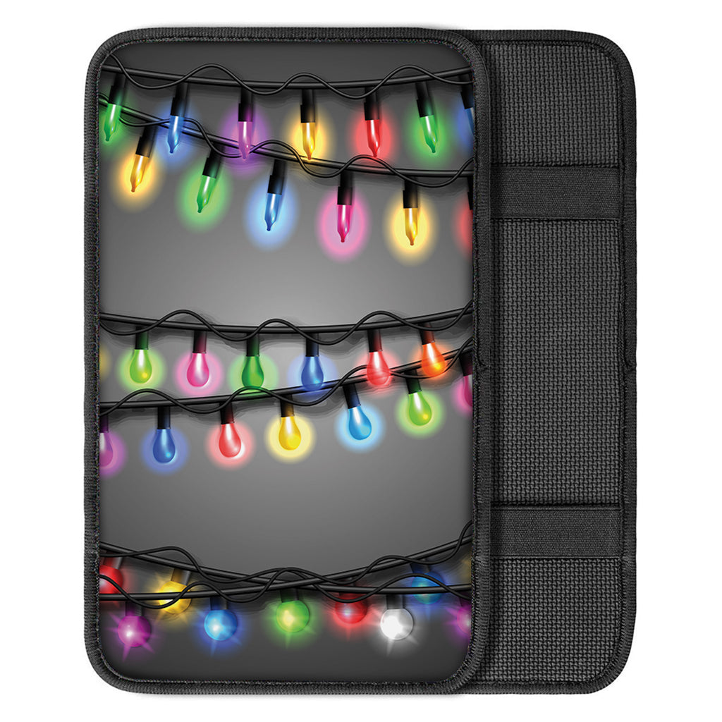 Christmas Holiday Lights Print Car Center Console Cover