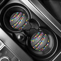 Christmas Holiday Lights Print Car Coasters