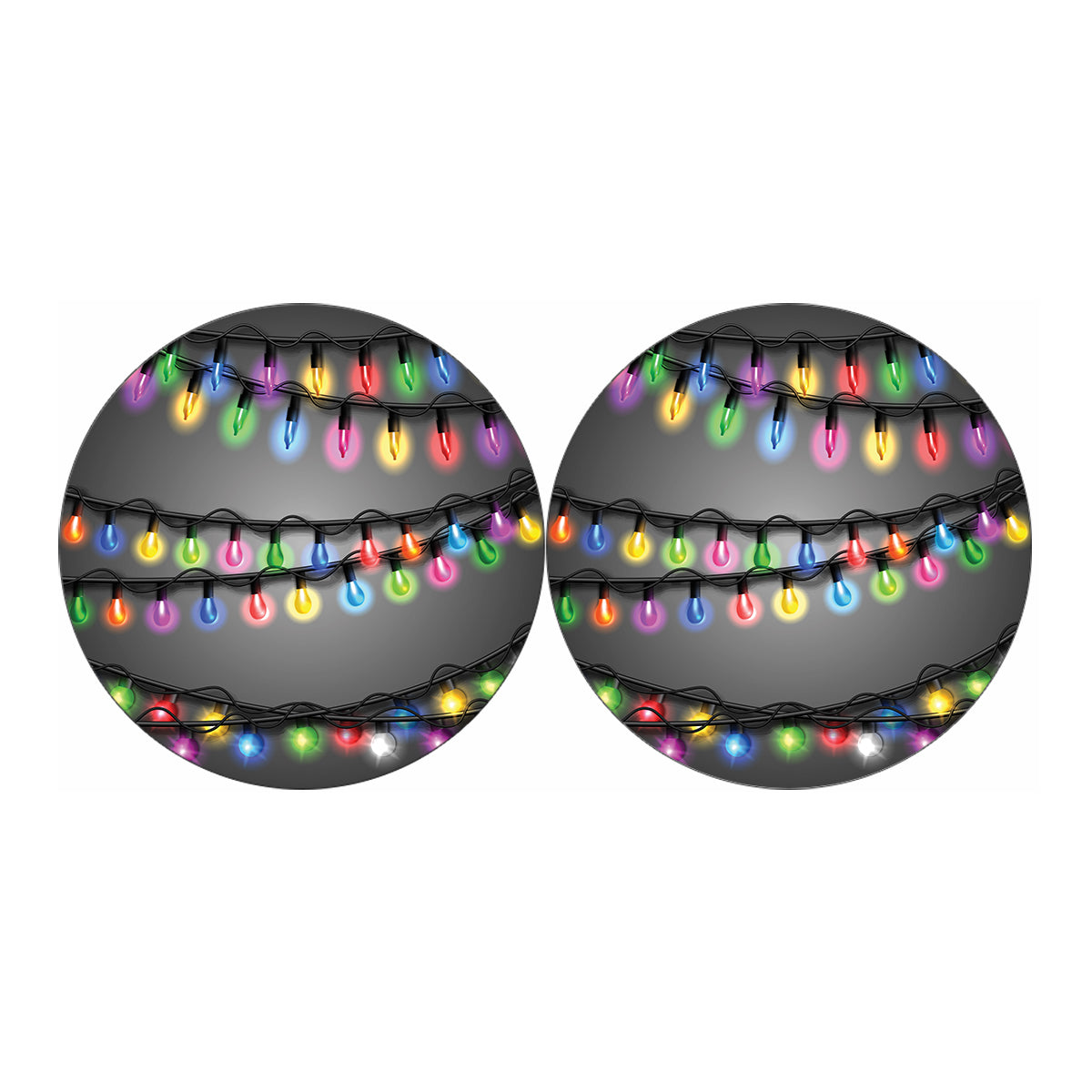 Christmas Holiday Lights Print Car Coasters