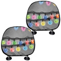 Christmas Holiday Lights Print Car Headrest Covers