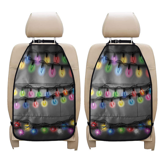 Christmas Holiday Lights Print Car Seat Organizers