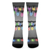 Christmas Holiday Lights Print Crew Socks