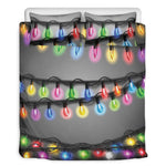 Christmas Holiday Lights Print Duvet Cover Bedding Set
