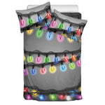 Christmas Holiday Lights Print Duvet Cover Bedding Set
