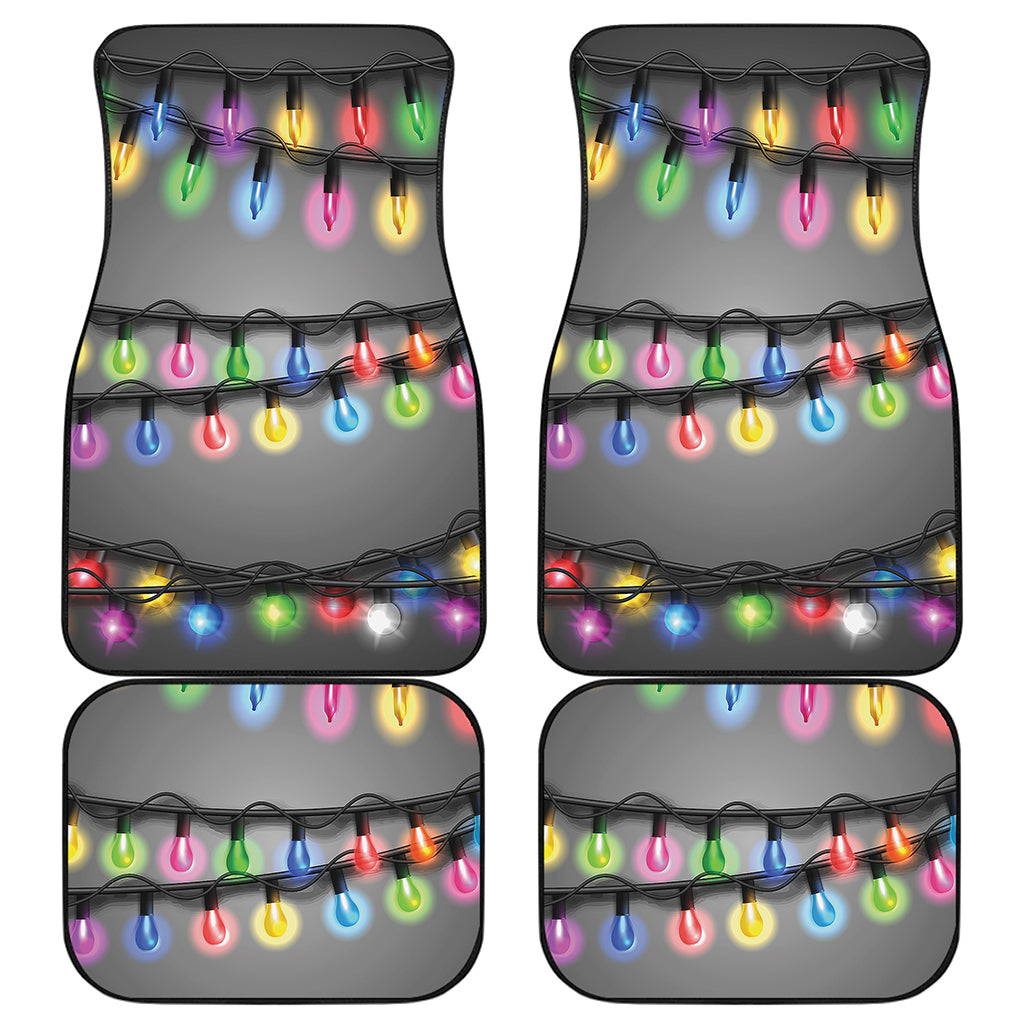 Christmas Holiday Lights Print Front and Back Car Floor Mats