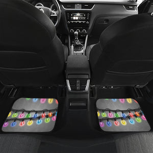 Christmas Holiday Lights Print Front and Back Car Floor Mats