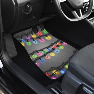 Christmas Holiday Lights Print Front and Back Car Floor Mats