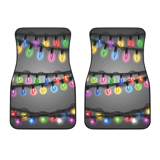 Christmas Holiday Lights Print Front Car Floor Mats