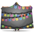 Christmas Holiday Lights Print Hooded Blanket