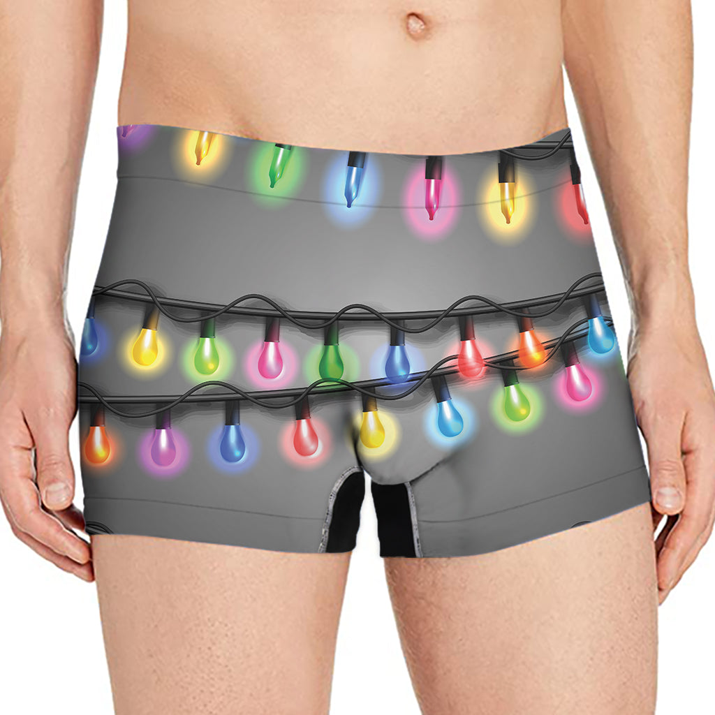 Christmas Holiday Lights Print Men's Boxer Briefs