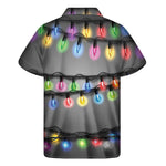 Christmas Holiday Lights Print Men's Short Sleeve Shirt
