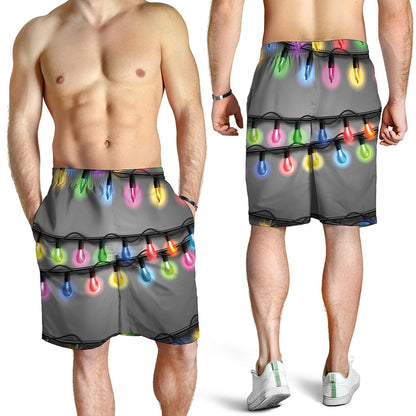 Christmas Holiday Lights Print Men's Shorts