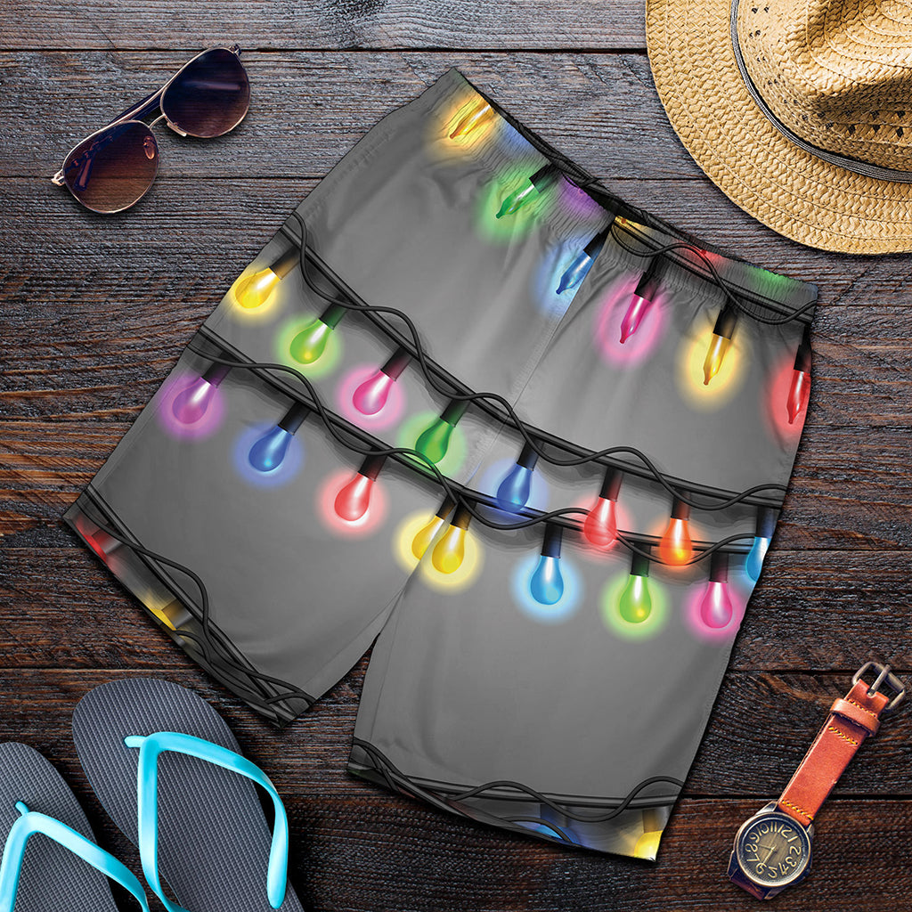 Christmas Holiday Lights Print Men's Shorts