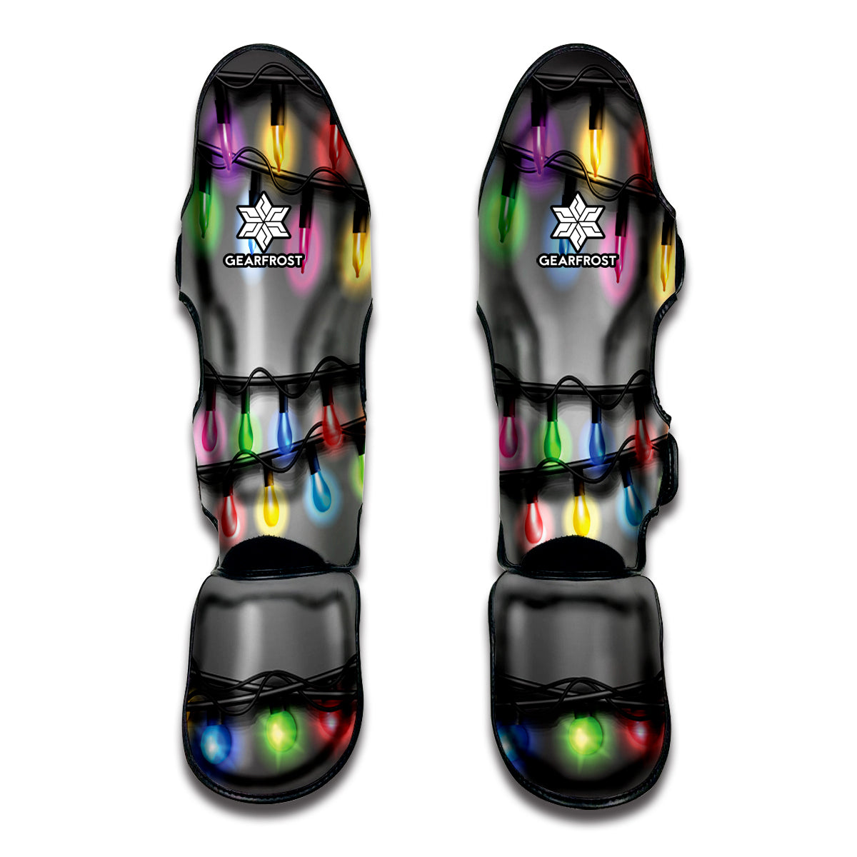 Christmas Holiday Lights Print Muay Thai Shin Guard