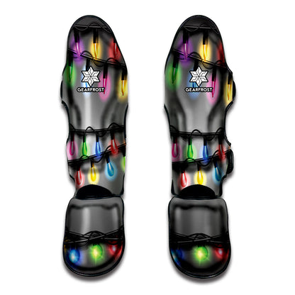 Christmas Holiday Lights Print Muay Thai Shin Guard