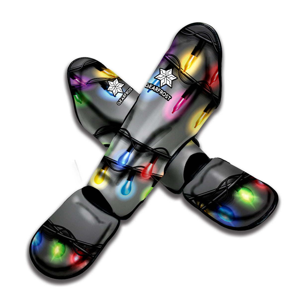 Christmas Holiday Lights Print Muay Thai Shin Guard