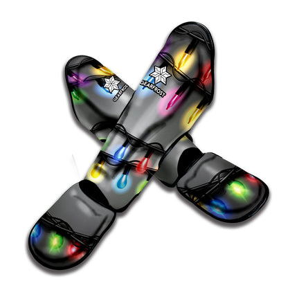 Christmas Holiday Lights Print Muay Thai Shin Guard
