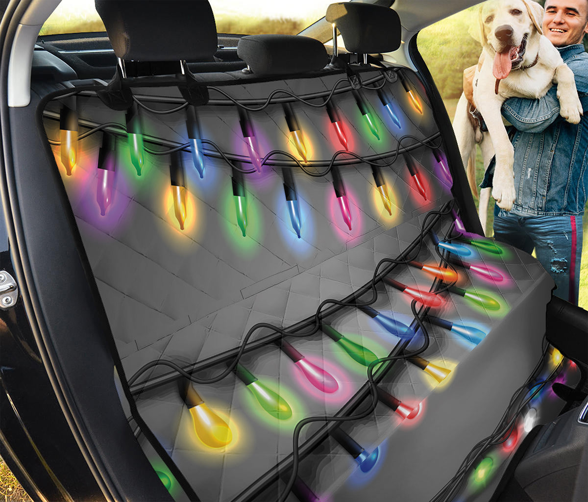 Christmas Holiday Lights Print Pet Car Back Seat Cover