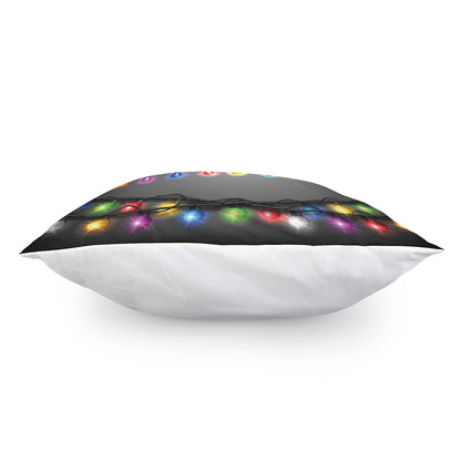 Christmas Holiday Lights Print Pillow Cover