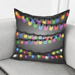 Christmas Holiday Lights Print Pillow Cover