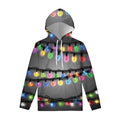 Christmas Holiday Lights Print Pullover Hoodie