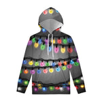 Christmas Holiday Lights Print Pullover Hoodie