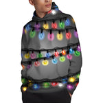 Christmas Holiday Lights Print Pullover Hoodie