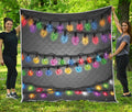 Christmas Holiday Lights Print Quilt