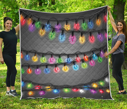 Christmas Holiday Lights Print Quilt