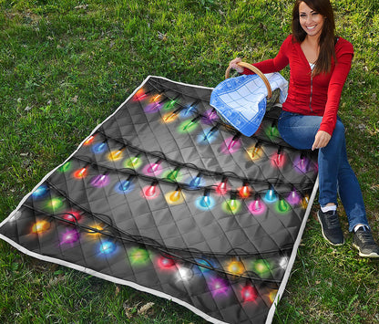 Christmas Holiday Lights Print Quilt
