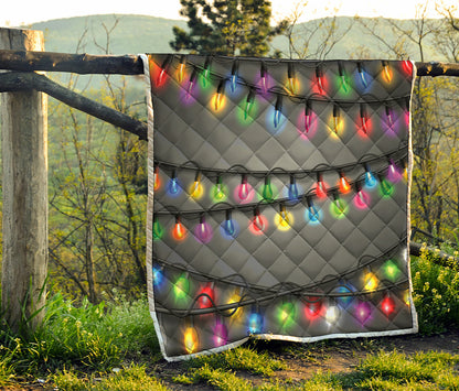 Christmas Holiday Lights Print Quilt