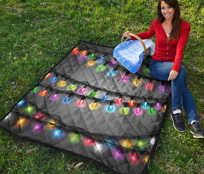 Christmas Holiday Lights Print Quilt