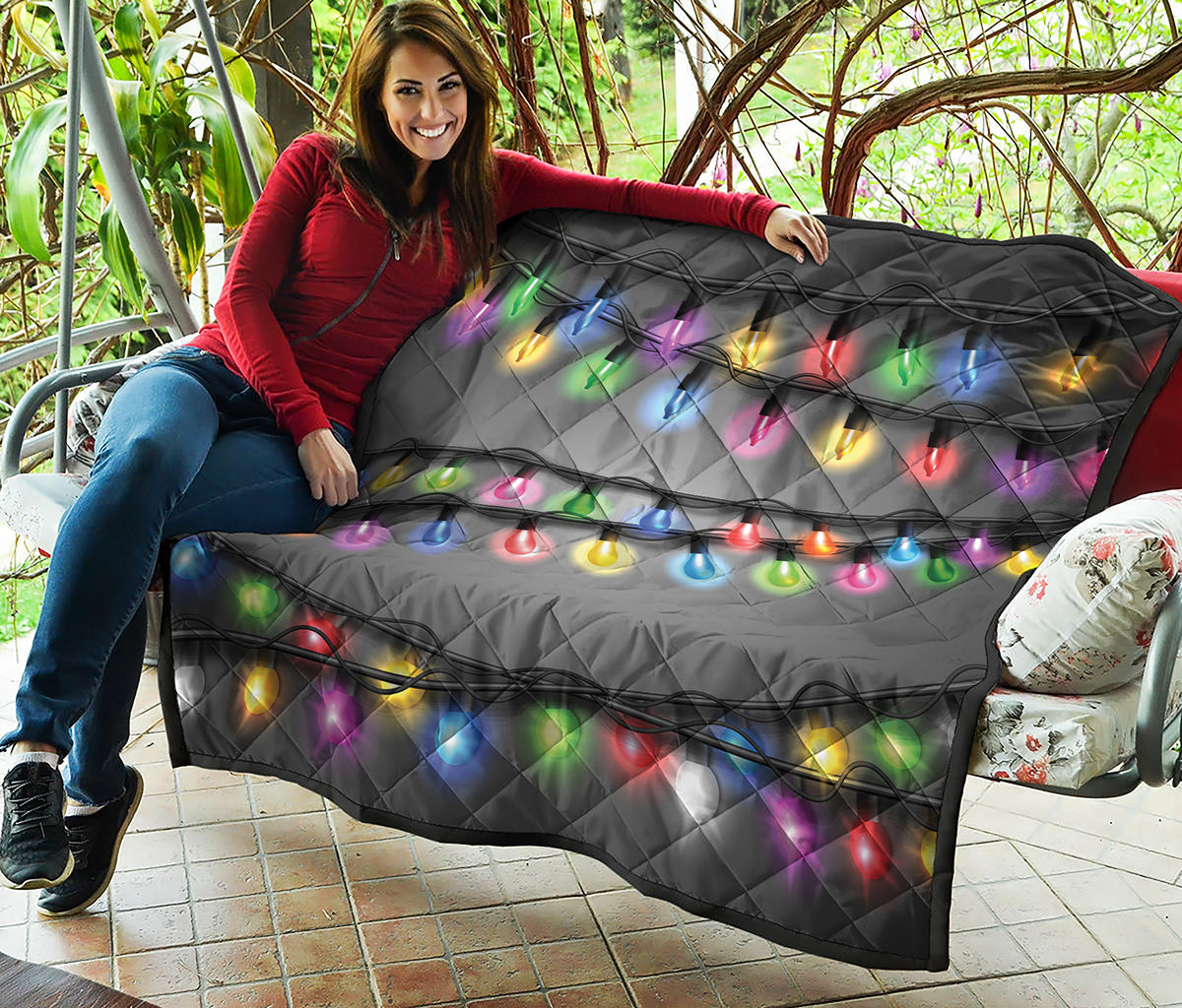 Christmas Holiday Lights Print Quilt