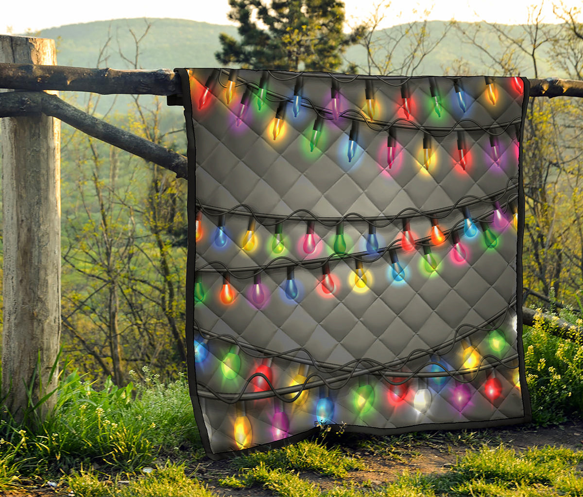 Christmas Holiday Lights Print Quilt