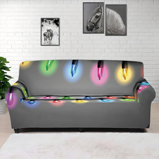 Christmas Holiday Lights Print Sofa Cover