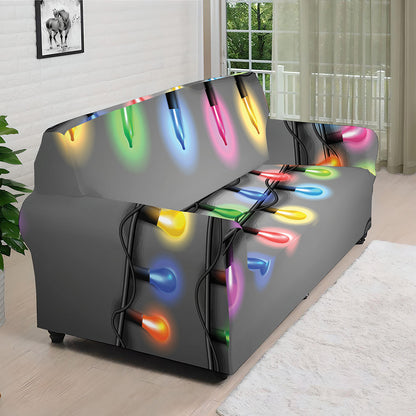 Christmas Holiday Lights Print Sofa Cover
