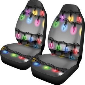 Christmas Holiday Lights Print Universal Fit Car Seat Covers