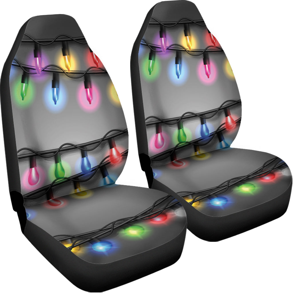 Christmas Holiday Lights Print Universal Fit Car Seat Covers