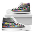 Christmas Holiday Lights Print White High Top Sneakers