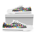 Christmas Holiday Lights Print White Low Top Sneakers