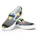 Christmas Holiday Lights Print White Slip On Sneakers
