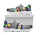 Christmas Holiday Lights Print White Running Shoes