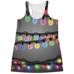 Christmas Holiday Lights Print Women's Racerback Tank Top