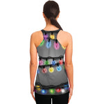 Christmas Holiday Lights Print Women's Racerback Tank Top