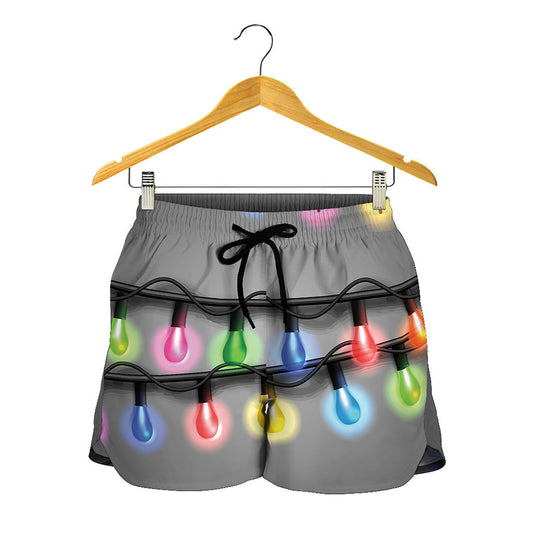 Christmas Holiday Lights Print Women's Shorts