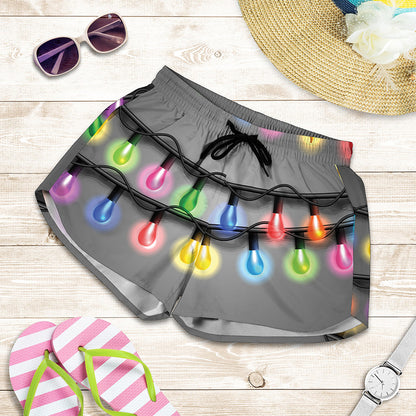 Christmas Holiday Lights Print Women's Shorts